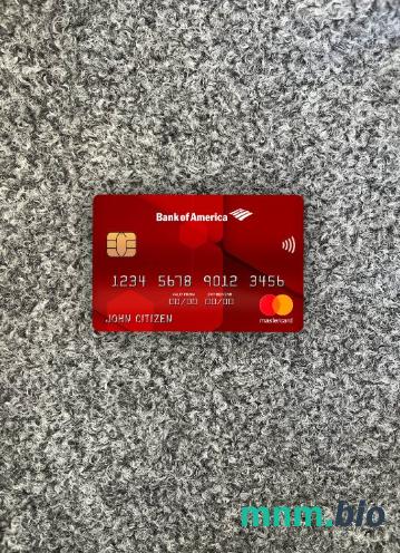 USA bank of America bank mastercard red wygląd fotograficzny skan PSD + zdjęcie